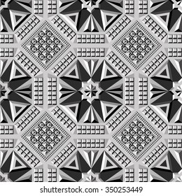 Seamless abstract geometric decorative background (texture, pattern). Suitable for textile, wallpaper, wrapping, tile, web. Vector illustration.