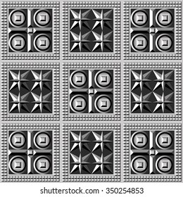 Seamless abstract geometric decorative background (texture, pattern). Suitable for textile, wallpaper, wrapping, tile, web. Vector illustration.
