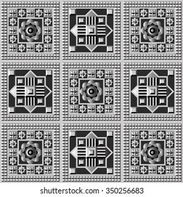 Seamless abstract geometric decorative background (texture, pattern). Suitable for textile, wallpaper, wrapping, tile, web. Vector illustration.