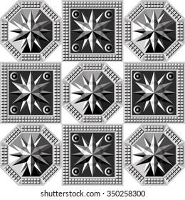 Seamless abstract geometric decorative background (texture, pattern). Suitable for textile, wallpaper, wrapping, tile, web. Vector illustration.