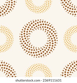 Seamless abstract geometric dotted circles pattern. Vector Illustration