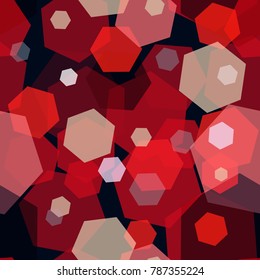 Seamless abstract geometric EPS 10 vector pattern. Background with repeating red, beige and white polygons (hexagons)