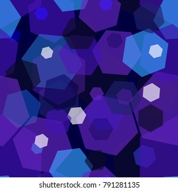 Seamless abstract geometric EPS 10 vector pattern. Background with repeating blue, purple and white polygons (hexagons)
