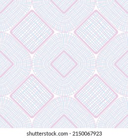 Nahtlose abstrakte, geometrische Muster miteinander verflochtener Linien in hermetischen Formen, in Pastellfarben für Stoffdesign, Tapeten, Wickelpapier, Hijab, Schal, Schal. Vektorgrafik 