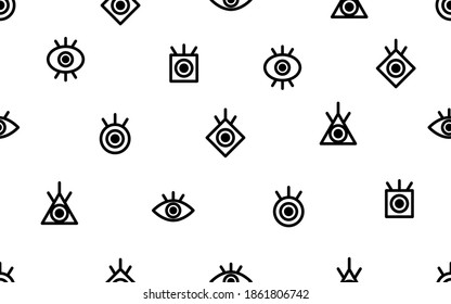 Seamless abstract geometric eye pattern. Fashion background