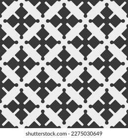 Seamless abstract geometric floral decorative background. Simple vector vintage retro texture