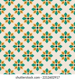 Patrón floral geométrico abstracto y sin soldadura. Ilustración vectorial.