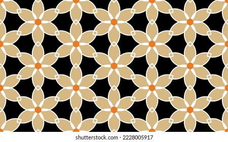 Seamless abstract geometric floral pattern. Vector Illustration.