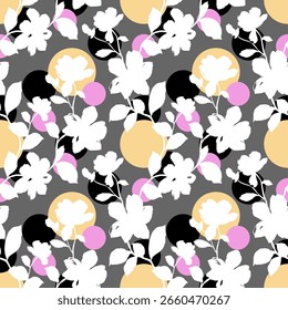 Patrón floral geométrico abstracto sin fisuras. Ilustración vectorial.