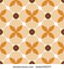 Seamless abstract geometric floral pattern. Vector Illustration.