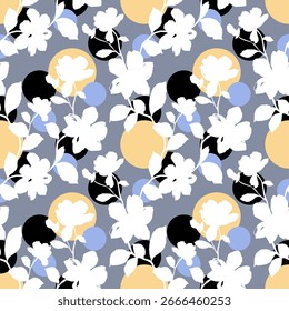 Seamless abstract geometric floral pattern. Vector Illustration.