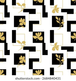 Padrão floral geométrico abstrato sem emenda. Ilustração de vetor.