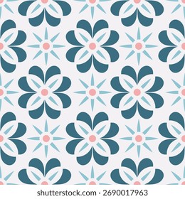 Padrão floral geométrico abstrato sem emenda. Ilustração de vetor.