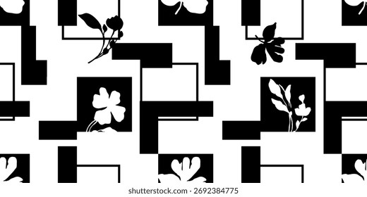 Patrón floral geométrico abstracto sin fisuras. Ilustración vectorial.