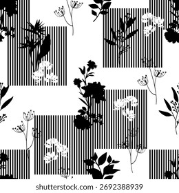 Padrão floral geométrico abstrato sem emenda. Ilustração de vetor.