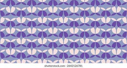 Seamless abstract geometric flower pattern with overlapping petal shapes. Ideal for textiles, wallpapers, backgrounds, and modern decorative design.