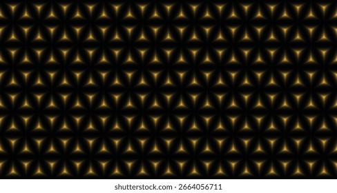 Seamless abstract geometric gold triangle pattern on dark background