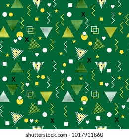 Seamless abstract geometric green background. Future modern art pattern.