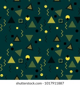 Seamless abstract geometric green background. Future modern art pattern.