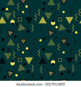 Seamless abstract geometric green background. Future modern art pattern.