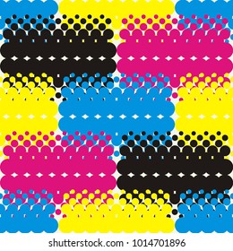 Seamless abstract geometric halftone pattern. Dots texture. Textile rapport.