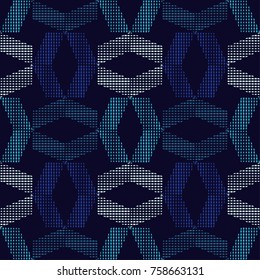 Seamless abstract geometric halftone pattern. Dots texture. Textile rapport.