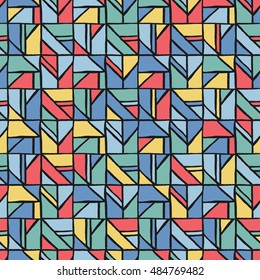 Seamless abstract geometric hand drawn pattern