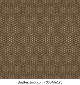 Seamless abstract geometric hexagon circle line background with swatches, Vector illustration