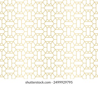 Seamless abstract geometric hexagonal graphic design, Fine lines seamless geometric pattern in Islamic style. 