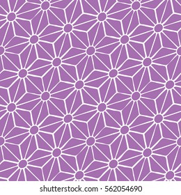 Seamless abstract geometric hexagonal stars and dots pattern