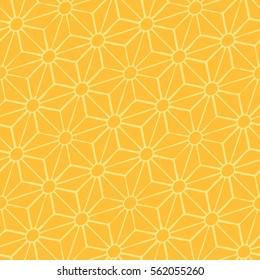 Seamless abstract geometric hexagonal stars and dots pattern
