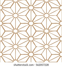 Seamless abstract geometric hexagonal stars and dots pattern