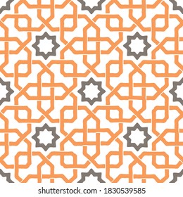 Seamless Abstract Geometric Lattice and Stars Background Pattern