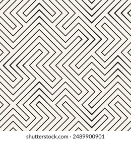 Seamless abstract geometric line pattern. monochromatic background with maze. 