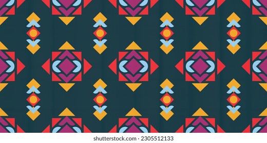 Seamless abstract geometric on beige. Southwestern ethnic decoration style, for printing on blankets, bandanas, rugs or design texture.