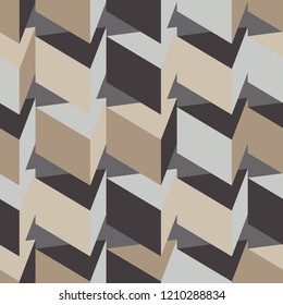 Seamless abstract geometric pattern. 3D cubes. Texture patchwork. Mosaic texture. Can be used for wallpaper, textile, invitation card, wrapping, web page background.