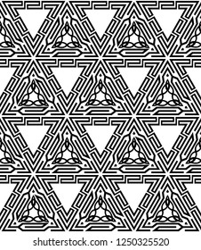 Seamless abstract geometric pattern background. Vintage ornamental wallpaper textile design. Modern trendy  illustration composition