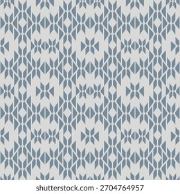 Seamless Abstract Geometric Pattern Background. Elegant Interlocking Hexagon and Diamond Motif. Stylish Decorative Texture. Contemporary Repeating Ornamental Grey-White Print. Artistic Geometric Weave