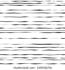 Seamless abstract geometric pattern with black hand drawn stripes. Brush shabby strokes. Stripy vector texture. line wallpaper. 