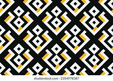 Nahtlose abstrakte geometrische Muster mit schwarz, gelb und weiß. Vektorgrafik.