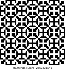 Seamless abstract geometric pattern in black and white contrast. Suitable for backgrounds, wallpapers, textiles, fabrics, etc.