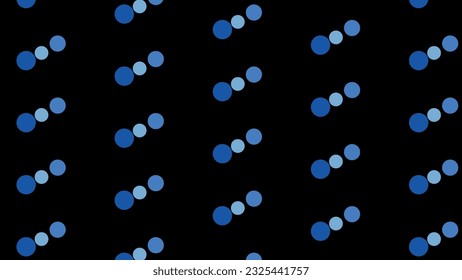 Seamless abstract geometric pattern with blue circles on black background. Dot print for t shirt, fabric, background, surface design, packaging Vector illustration