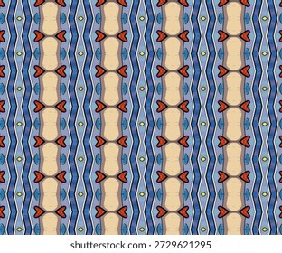 Padrão geométrico abstrato contínuo com simetria azul e formas modernas. Abstrato, padrão, geométrico, sem emenda, design de fundo para uso criativo.