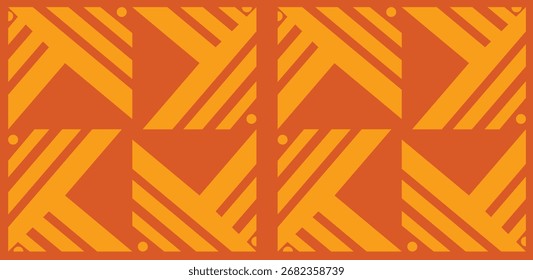 Modelo geométrico abstracto inconsútil con las líneas diagonales naranjas y amarillas audaces, fondo moderno del estilo retro.