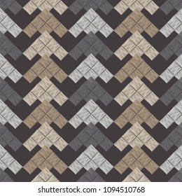 Seamless abstract geometric pattern. Brushwork. Weave. Hand hatching. Scribble texture. Textile rapport.