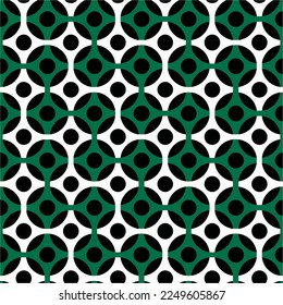 Seamless abstract geometric pattern with circles. 70's Retro Style. Vector Illustration.