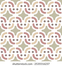 Seamless abstract geometric pattern with circles and semicircles