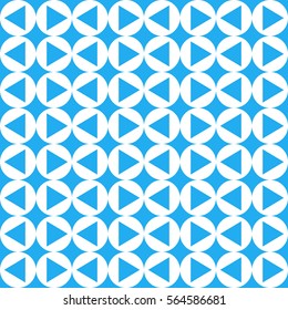 Seamless abstract geometric pattern of circles and triangles, vector illustration