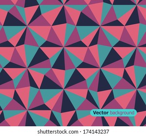 Seamless abstract geometric pattern with color triangles. Vector illustration