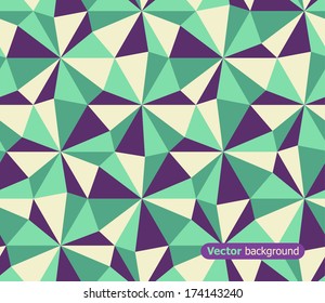 Seamless abstract geometric pattern with color triangles. Vector illustration